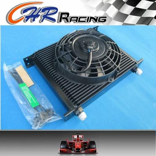 FOR UNIVERSAL 30 ROW OIL COOLER 7" ELECTRIC FAN FOR JAPAN TUNING CARS