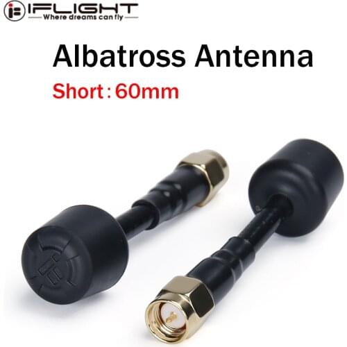 IFlight Albatross 5.8GHz RHCP 60mm SMA RP-SMA Omnidirectional Short antenna For FPV Rc Racing Drone Model Airplane Goggles