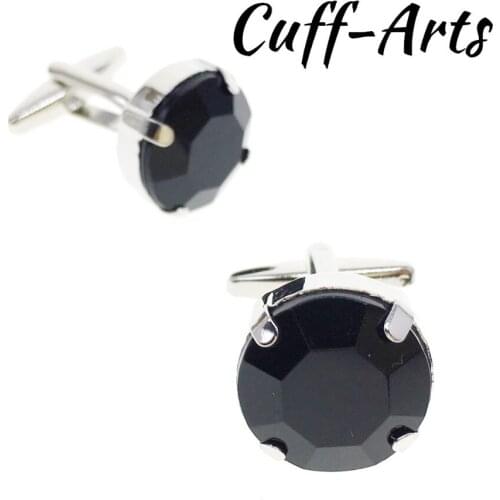 Cufflinks Fashion New Cufflinks Acrylic Crystal Cufflinks Black NOT Classic Rhinestone Cuff Links Gifts Wedding For Men C20122