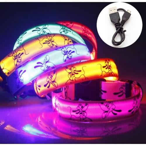 USB Charging Led Dog Collar Anti-Lost/Avoid Car Accident Adjustable Emitting Luminoso Perros Safety Perro Personalizado Big Dogs