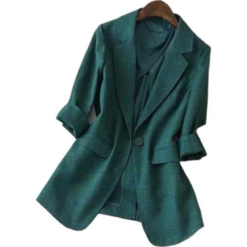 2021 jacket women spring new casual thin womens suit Korean version was thin