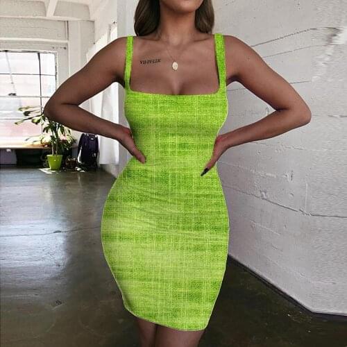 Giyu Brand Novelty Dress Women Green Vestido Sexy Abstract 3d Print Art Sundress Womens Clothing Club Short Boho High Quality
