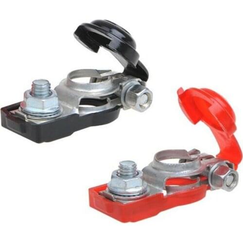 1 Pair Red & Black Pole Terminal Set 12V/24V Car Pole Terminals Copper Connectors Protector Cleaning Motorcycle Car Accessories