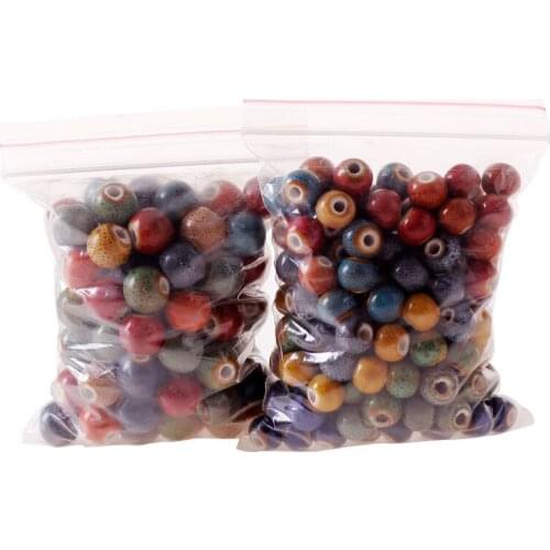100PCS 8mm Round Ceramic Beads DIY Porcelain Bead Spacer Beads For Jewelry Making
