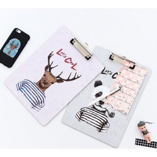 30x21.5cm Originality Lovely Cartoon Woodiness Animal A4 Directly Splint Fashion Sign Clip Contract Mix Basis Suspension Files