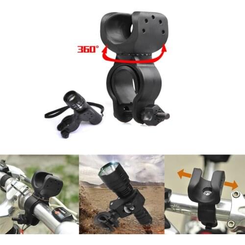 360 Degree Rotating Bracket Bicycle Flashlight Bracket Mountain Bike Light Stand LED Flashlight Lamp Holder Bicycle Accessories