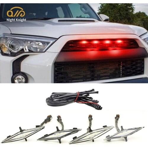 Night knight 1set Car Grid Light Small Yellow Lights Grille Middle Mesh Lamp For Toyota 4Runner SUV TRD PRO Off-road 2014-2019