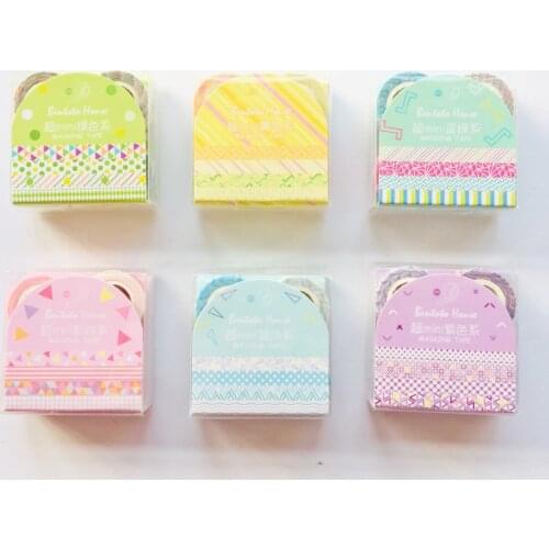4pcs/ Pack Mni Rainbow Color Washi Masking Tape DIY Scrapbooking Sticker Decorative Stick Label