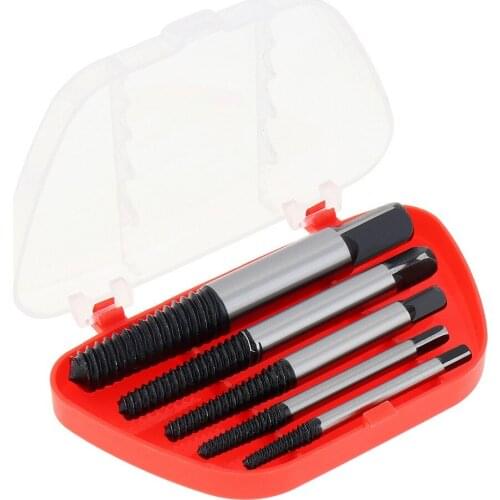5Pcs Screw Extractors Set Damaged Screw Extractor Drill Bit Guide Set Broken Damaged Bolt Remover Multifunction Easy Out Set