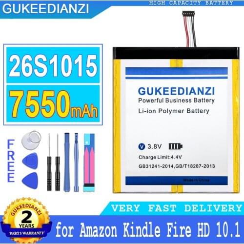 7550mAh GUKEEDIANZI Battery 26S1015 for Amazon Kindle Fire HD 10.1,Kindle Fire HD 10.1 7th, SL056ZE Batteries