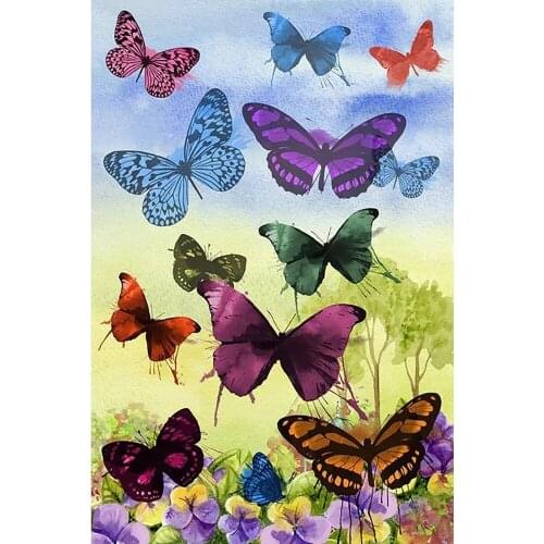 5D Crystal Round DIY Full Drill Diamond Painting "Butterfly" Embroidery Home Decor Mosaic Religious for People Gift