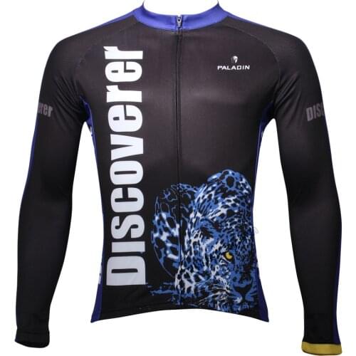 Black discoverer jersey bicycle Anti-sweat for winter long sleeved clothes sport personalised for handsome boys XXXL