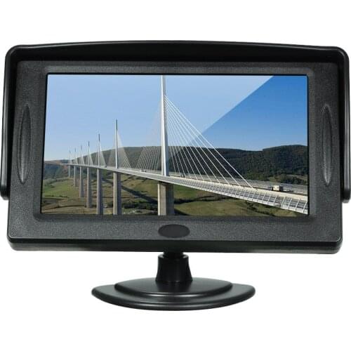 4.3 Inch TFT Color Display Sun Visor Car LCD Monitor Dashboard Screen Parking Monitor Stand Type Car Accessories Easy To Install