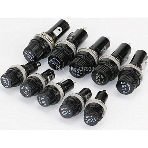 5pcs/lot Fuse Holder 5*20mm 6*30mm Glass Fuse Holders 5x20 6x30 Insurance Tube Socket Fuse Holder For Insurance Panel Mount