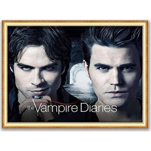The Vampire Diaries DIY Cross Stitch Embroidery 11CT Kits Craft Needlework Set Printed Canvas Cotton Thread Home Decoration Sale