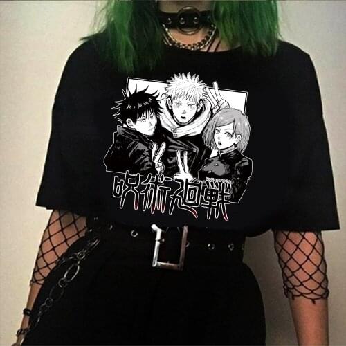Men T-shirts Jujutsu Kaisen Anime Yuji Itadori Megumi Nobara Kugisaki Graphic Print Tshirts Streetwear Harajuku T-Shirt