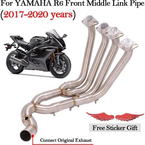 Slip-On For YAMAHA YZF R6 YZF-R6 2017-2020 Motorcycle Escape Muffler Modified Front Middle Link Pipe Connect Original Exhaust