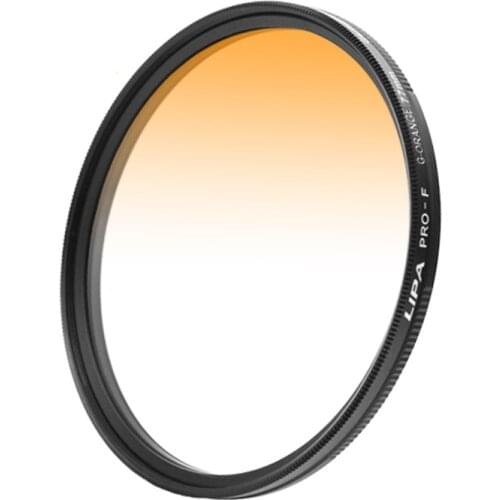 Gradient Orange Round Camera Filter for Camera Lens Gradient UV Filter SLR Camera Effect Filter High Light Transmittance