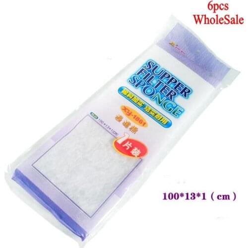 6PCS Aquarium Biochemical Filter Fiber Cotton Fish Tank Bio Filter Sponge 100*13*1cm Filter for Fish Tank Aquariums Accessories
