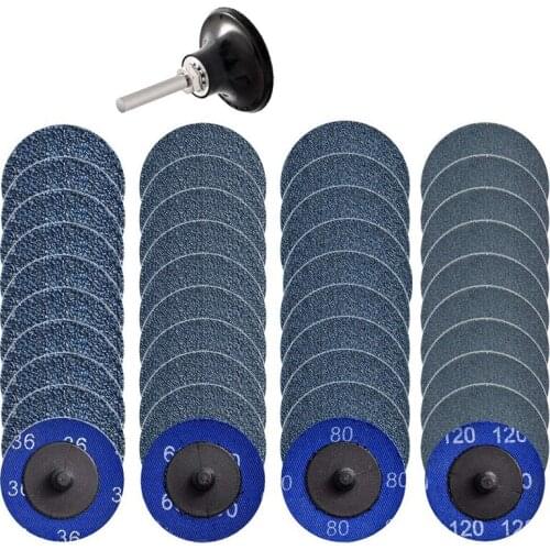JFBL Hot 41Pcs Roloc Quick Change Discs Set 2 Inch Zirconia Sanding Discs with 1/4 inch Holder for Die Grinder Rust Paint Remova