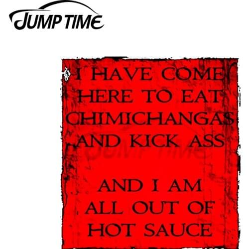 JumpTime 13 x 9.8cm For All Out Of Hot Sauce Decal RV Waterproof Air conditioner Car Stickers Windows Personality Decoration