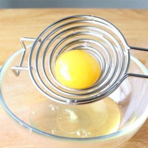 Kitchen Stainless Steel Egg Yolk Separator Divider Hand Held for Making Cake Convenient Kitchen Tool Egg Yolk White Separator