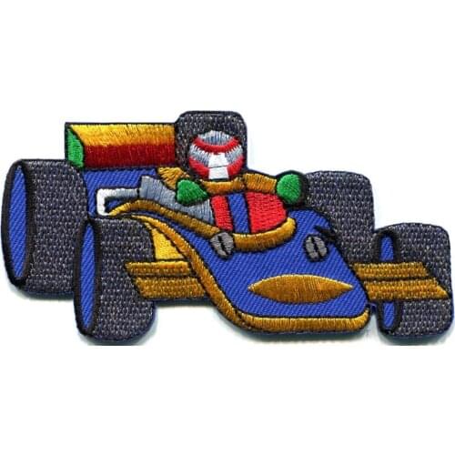 Hot! Sports car racing race exotic formula one 1 retro applique iron-on patch (Size is about 8.5 * 4.5 cm)