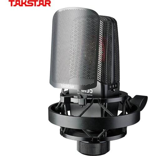 TAKSTAR TAK55 Recording Microphone Condenser Mic 34mm Large Diaphragm Capsule Metal Windscreen Shock for Studio Recording Live