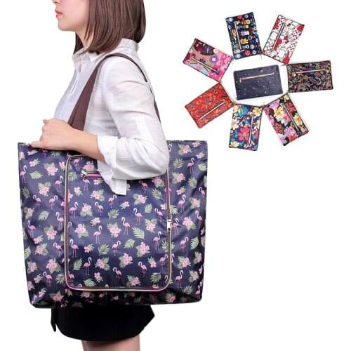 Reusable Grocery Washable Foldable Shopping Bags Large Durable Lightweight Groceries Bag Waterproof Oxford Tote Bag With Zipper