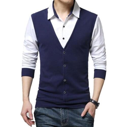 Mens Polo Shirt Autumn Fashion Patchwork Top Casual Turn Collar Long-sleeved Polo Shirts Slim Fitness Autumn Brand Clothing 5XL