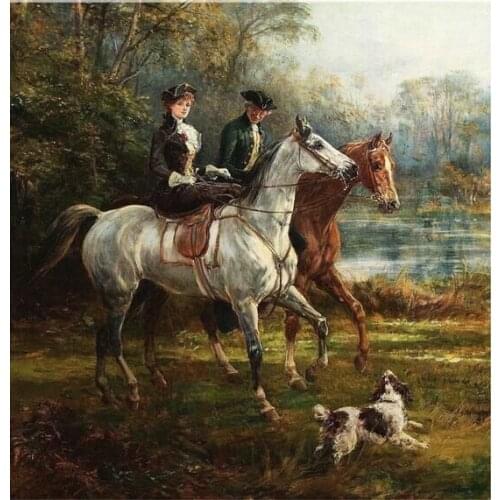 Oneroom Needlework,DIY DMC 14CT Unprinted Cross stitch,Sets For Embroidery kits,Riding a pair Counted Cross-Stitching,Wall Hom