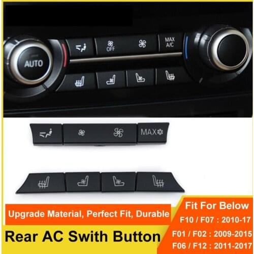 Black ABS Car Rear Row AC Air Conditioner Switch Button Sequin Cover Sticker For BMW 5/6/7 Series F10 F11 F18 F06 F12 F01 F02
