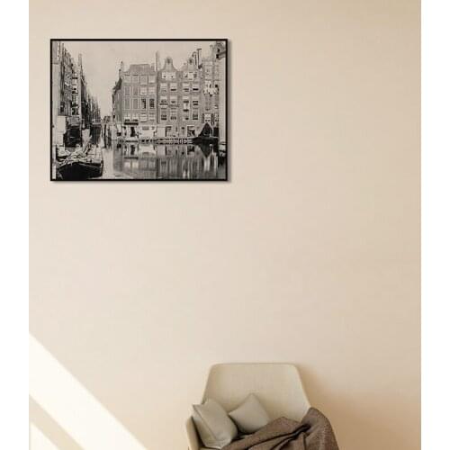 Wall Art Canvas Poster Painting Print Picture Living Room Home Decor Painting Original Landscape Black White City View Ocean