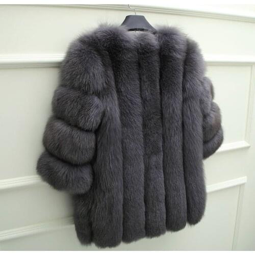 2020 New Elegant Fake Fox Fur Jacket Women Winter Fashion Faux Fox Fur Jackets Woman Warm Artifical Fox Fur Coats Ladies