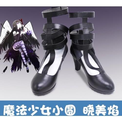 Anime Puella Magi Madoka Magica Akemi Homura Cosplay Boots Puella Magi Madoka Magica Akemi Homura Cosplay High Heels Shoes Boots
