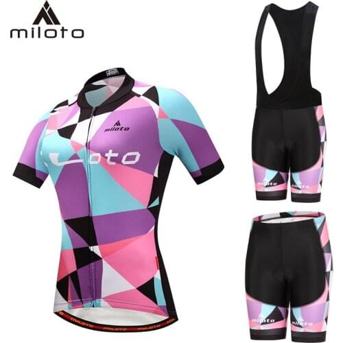 Miloto Short Cycling Jersey Suits Women MTB Shirt Bike Clothing Sets Ropa Ciclismo Bike Wear Clothes Road Bicycle Sport Wear