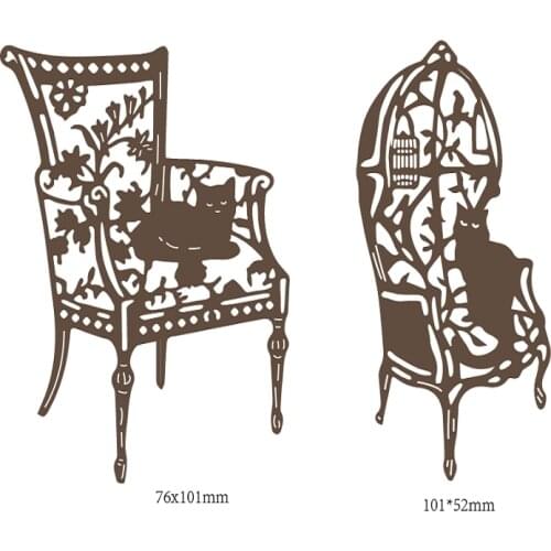 Lace cat chair flower rattan metal cutting die background process scrapbook photo album DIY card process embossing 2019 die
