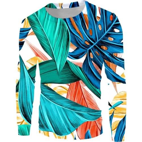 UJWI Men/Women New 3D Sweatshirt Printed Leaf stripesl Pullover Mens Trend Hip Hop Large Size Unisex Fashion Clothing