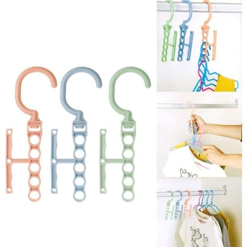 5 Holes Clothes Hanger Organizer Multifunction 360 Rotating Rack With Handle