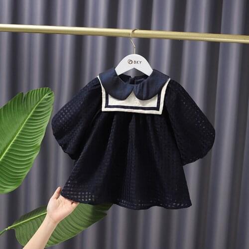 2021 Spring Black Girls Dresses Children Clothes Baby Girls Hollow Dress Kids Prince Dress Baby Girls Dress Girls Outwear M21