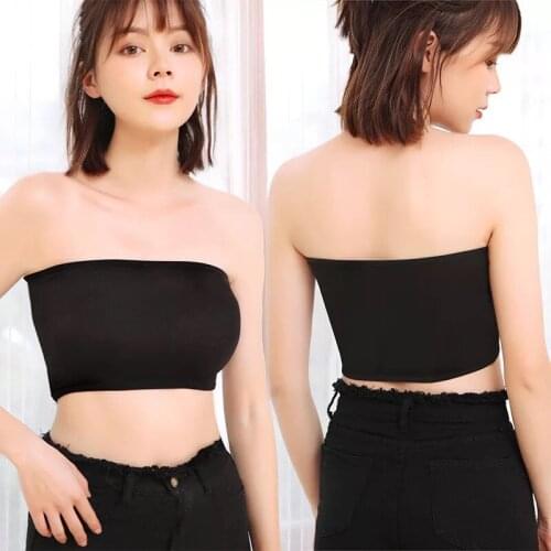 Bandeau Femme Strapless Tube Top Bra Light Wrap Stretchy Seamless Womens Sexy Bodycon Underwear