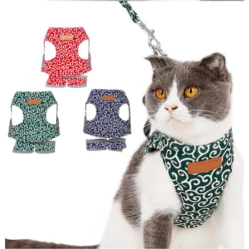 Cat Dog Harness Vest Collar Outdoor Walking Lead Leash Set For Puppy Dogs Collar Pet Vest