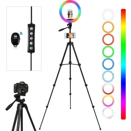 10" Selfie Ring Light with Camera Tripod Stand and Phone Holder Ring Light for Camera Phone Photography Live Stream YouTube
