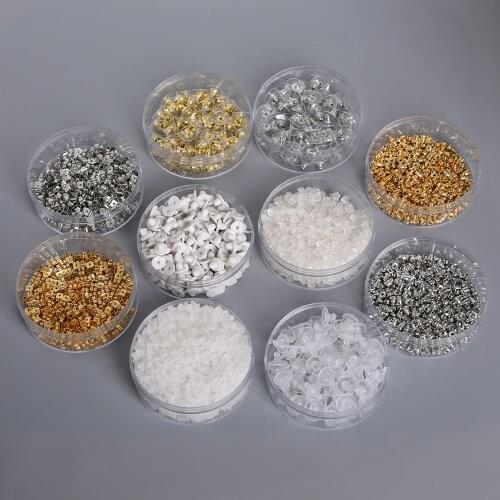 100-1000pcs (With Box) Earring Backs Bullet Stoppers Earnuts Earring Plugs DIY Gold Silver Plated Findings Jewelry Accessories