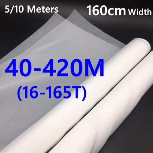 160CM Width 16T-165T Screen Printing Mesh 40-420M White Polyester Silk Screen Printing Mesh Fabric for Printed Circuit Boards