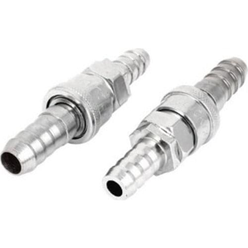 2 Set Metal Hose Barb Quick Disconnect Industrial Coupler 9mm x 13mm