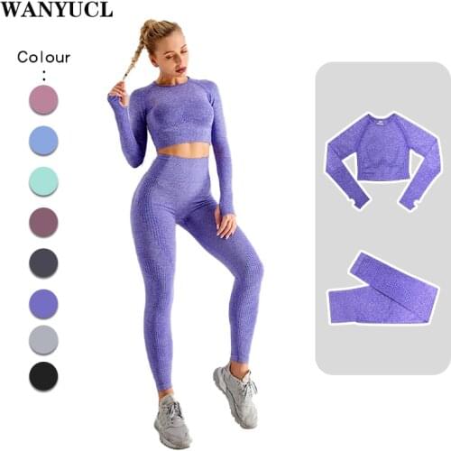 Multi-color 2PCS Seamless Yoga Set Workout Gym Set Women Clothing Fitness Short Crop Top High Waist Leggings Shorts Sport Suits
