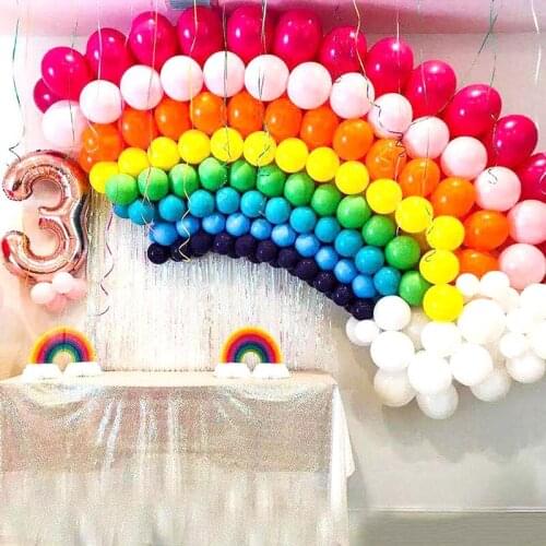 20pcs colorful latex balloons 1st rainbow bridge happy birthday party decorations kids number baby shower globos
