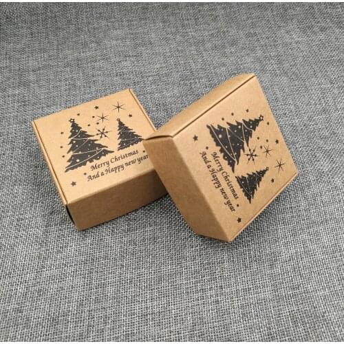 50pcs Candy Box Wedding kraft Love Rustic Kraft Happy new year Favor and merry christmas Gift Boxes