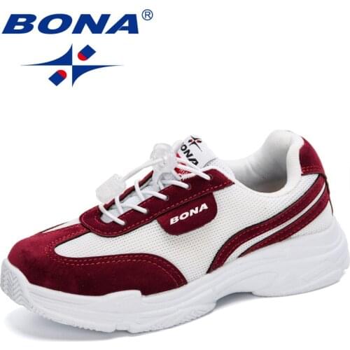 BONA 2020 New Designers Sport Sneakers Children Walking Shoes Boys Fashion Casual Shoes Girls Soft Brand Trainer Jogging Shoes